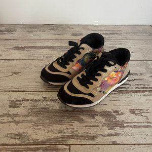 Shoe Dazzle gold floral sneakers